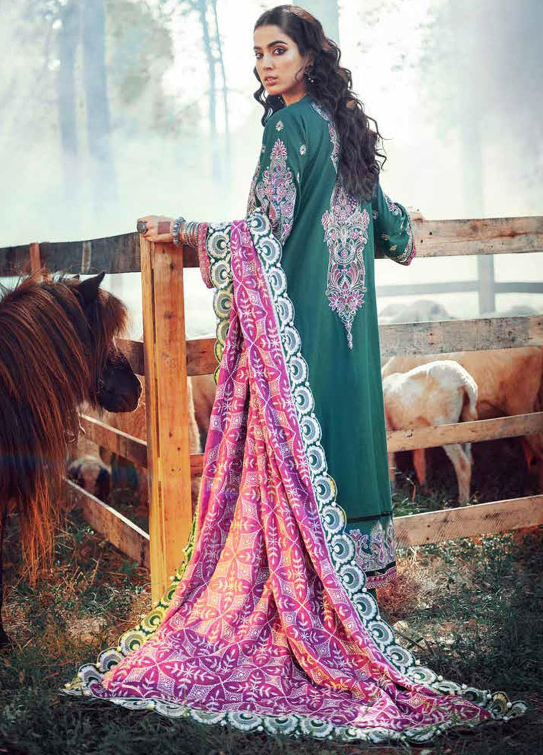 Maryam Hussain Embroidered Khaddar Suits Unstitched 3 Piece MH21W 10 Eden - Winter Collection
