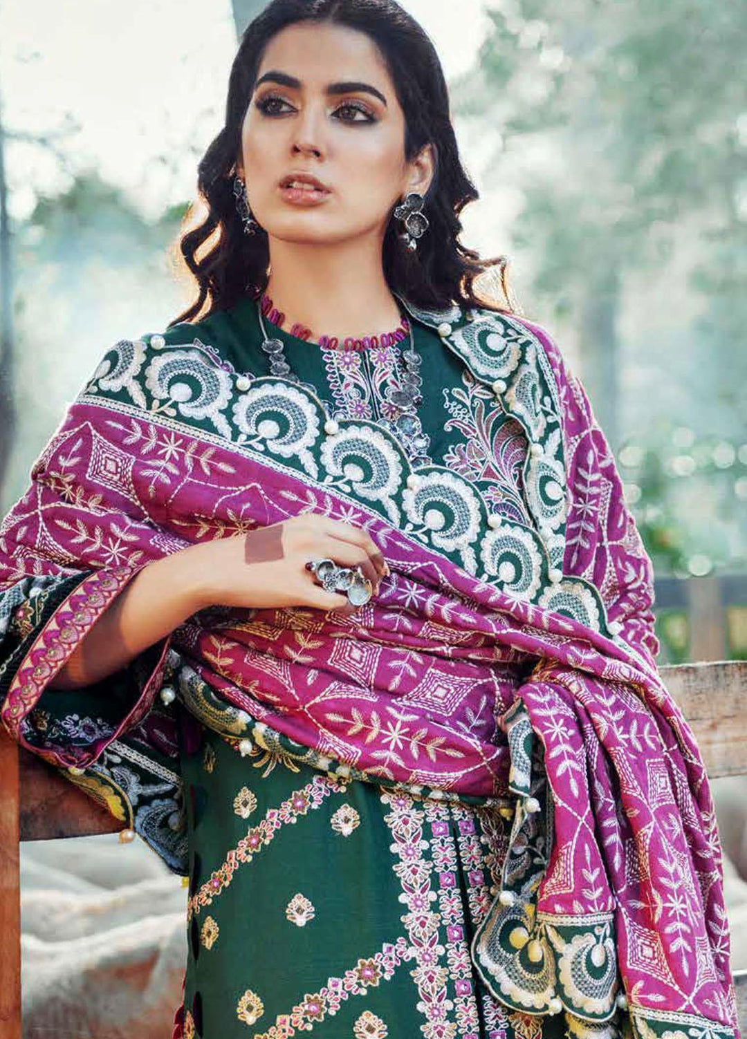 Maryam Hussain Embroidered Khaddar Suits Unstitched 3 Piece MH21W 10 Eden - Winter Collection