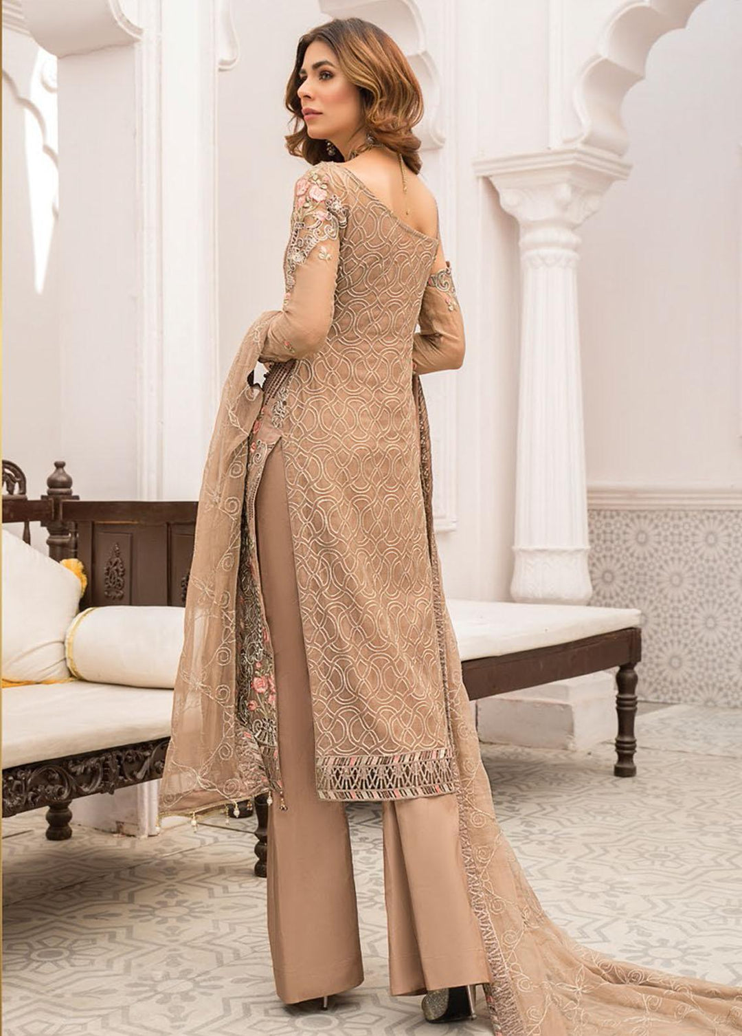 Maryam's Embroidered Chiffon Suit Unstitched 3 Piece MRM22-L25 Dress-31 - Luxury Collection