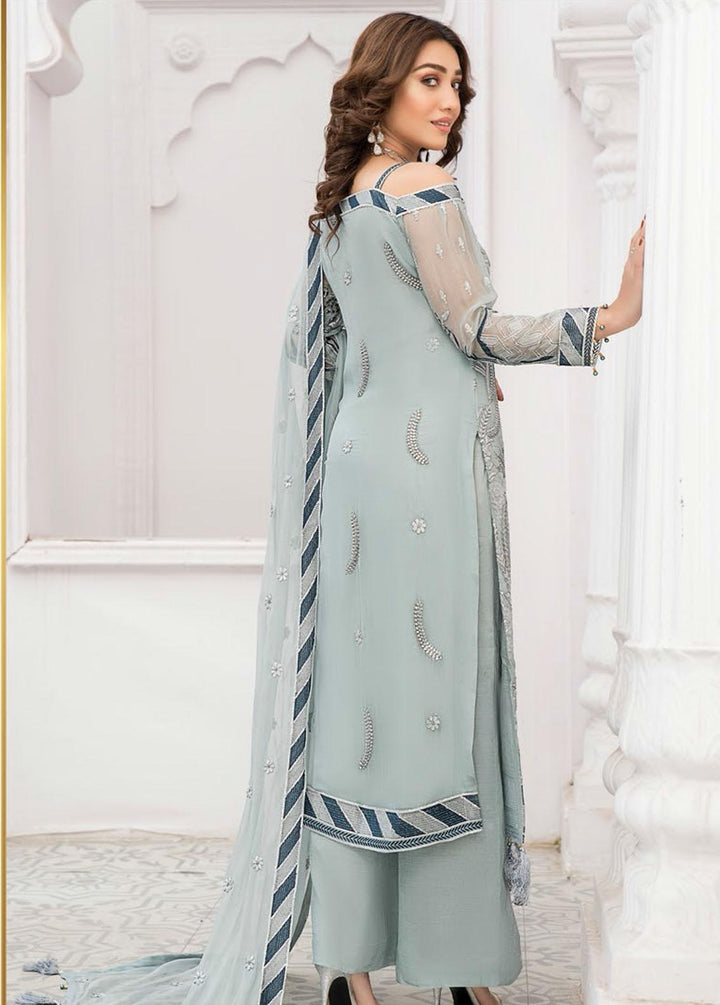 Maryam's Embroidered Chiffon Suit Unstitched 3 Piece MRM22-L25 Dress-32 - Luxury Collection