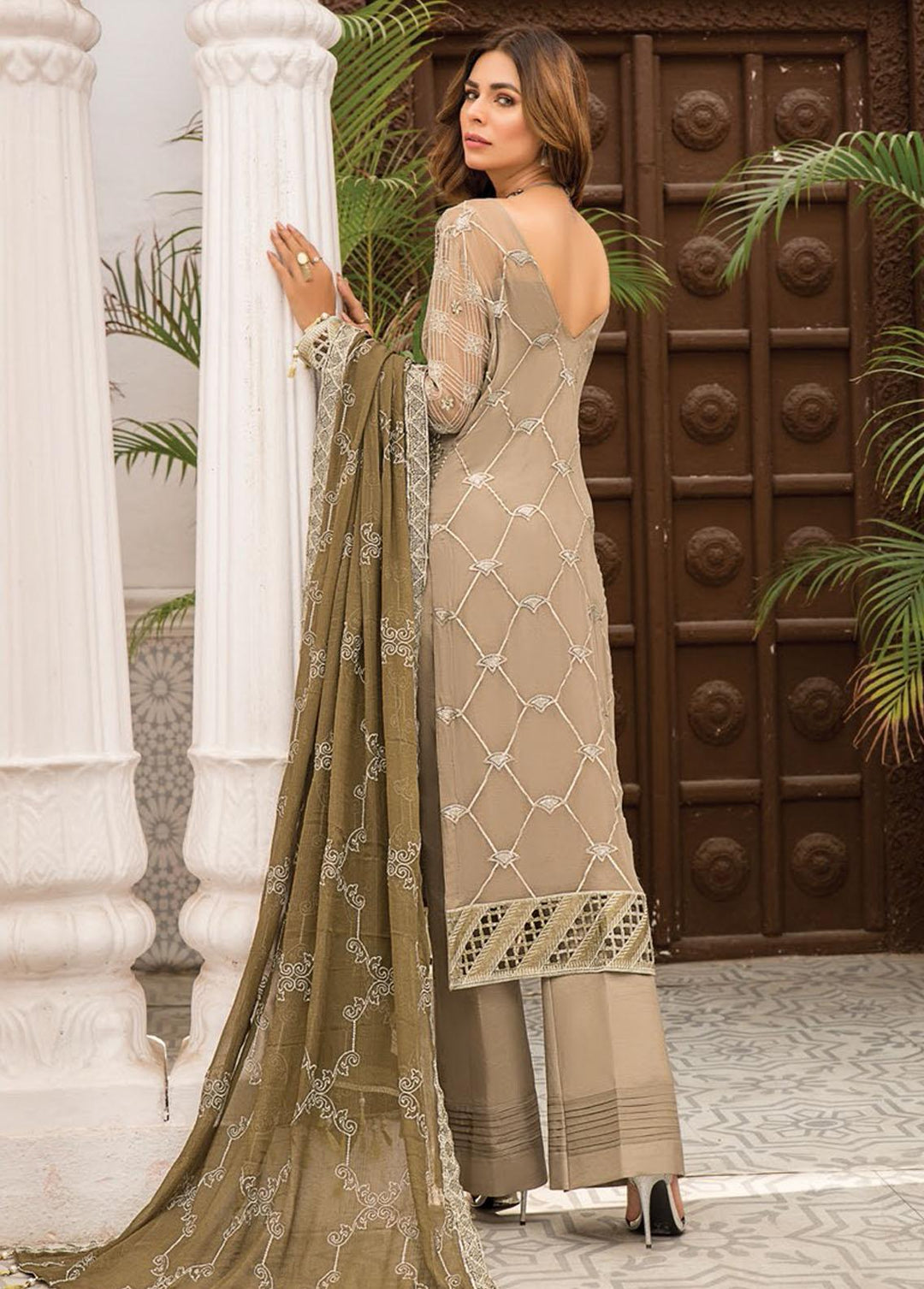 Maryam's Embroidered Chiffon Suit Unstitched 3 Piece MRM22-L25 Dress-33 - Luxury Collection