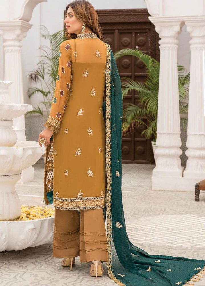 Maryam's Embroidered Chiffon Suit Unstitched 3 Piece MRM22-L25 Dress-34 - Luxury Collection
