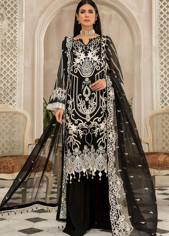 Maryam's Embroidered Chiffon Suits Unstitched 3 Piece MRM21-LF23 D-19 - Luxury Festive Collection