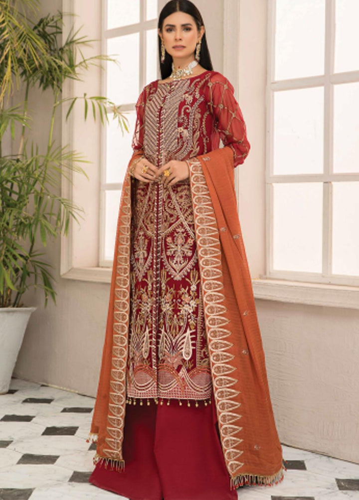 Maryam's Embroidered Chiffon Suits Unstitched 3 Piece MRM21-LF23 D-20 - Luxury Festive Collection