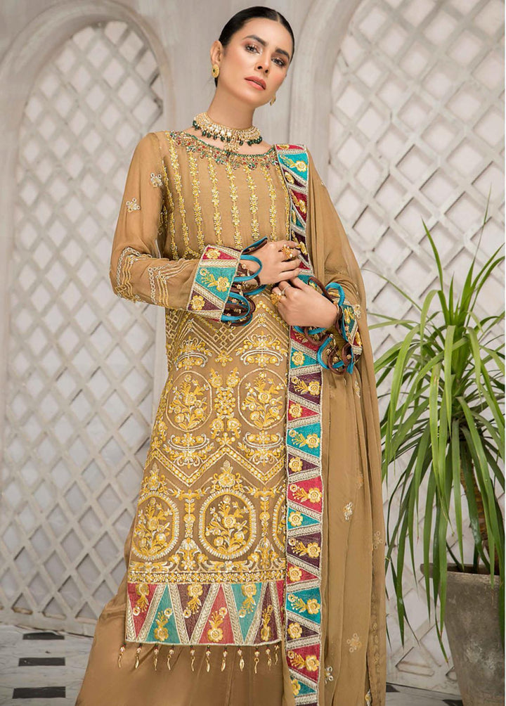 Maryam's Embroidered Chiffon Suits Unstitched 3 Piece MRM21-LF23 D-22 - Luxury Festive Collection
