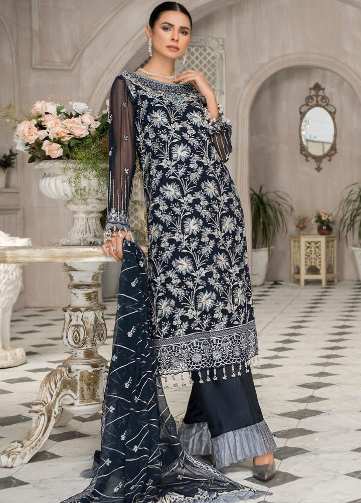 Maryam's Embroidered Chiffon Suits Unstitched 3 Piece MRM21-LF23 D-23 - Luxury Festive Collection