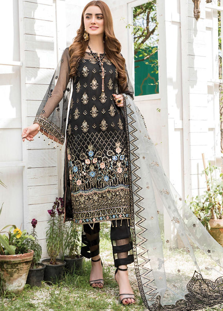 Maryam's Embroidered Organza Suits Unstitched 3 Piece MRM21E D-01 - Luxury Collection