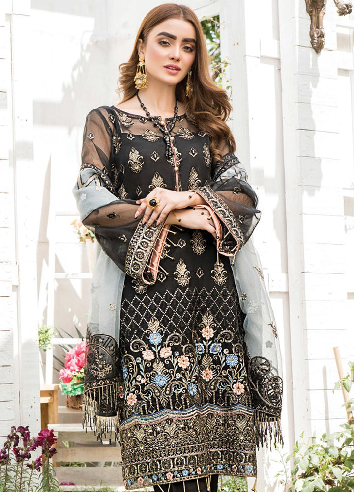 Maryam's Embroidered Organza Suits Unstitched 3 Piece MRM21E D-01 - Luxury Collection
