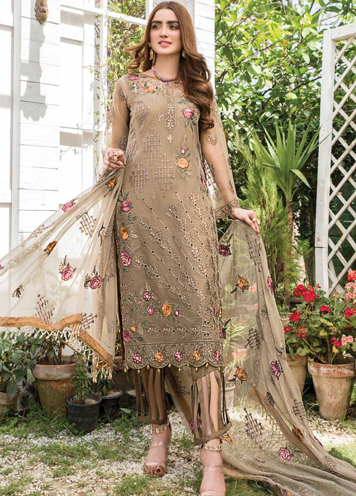 Maryam's Embroidered Organza Suits Unstitched 3 Piece MRM21E D-02 - Luxury Collection
