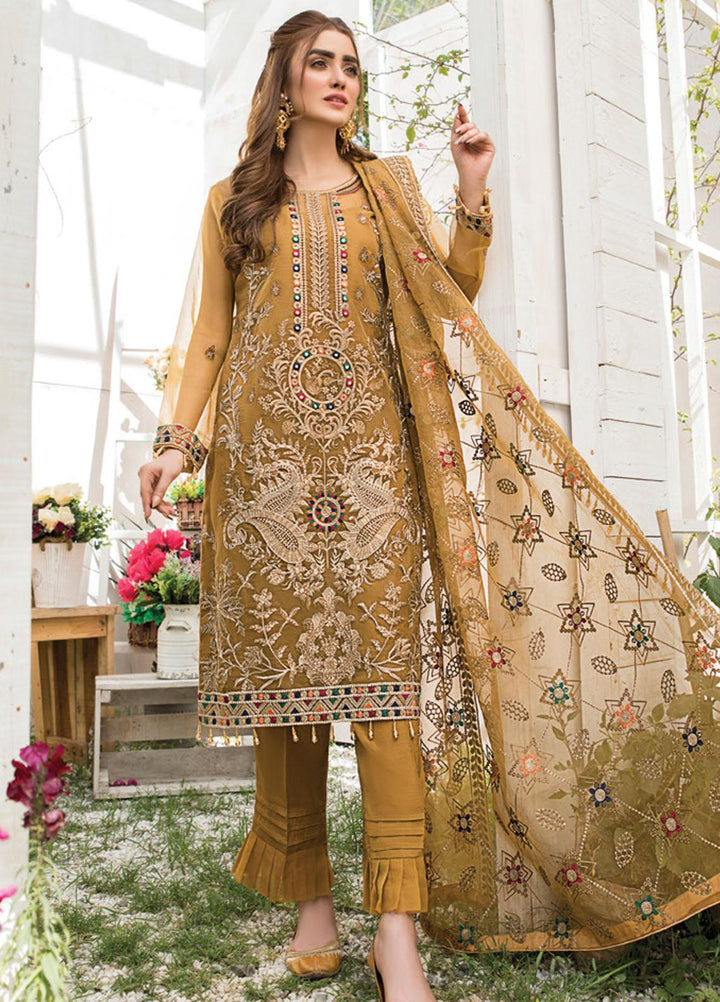 Maryam's Embroidered Organza Suits Unstitched 3 Piece MRM21E D-05 - Luxury Collection