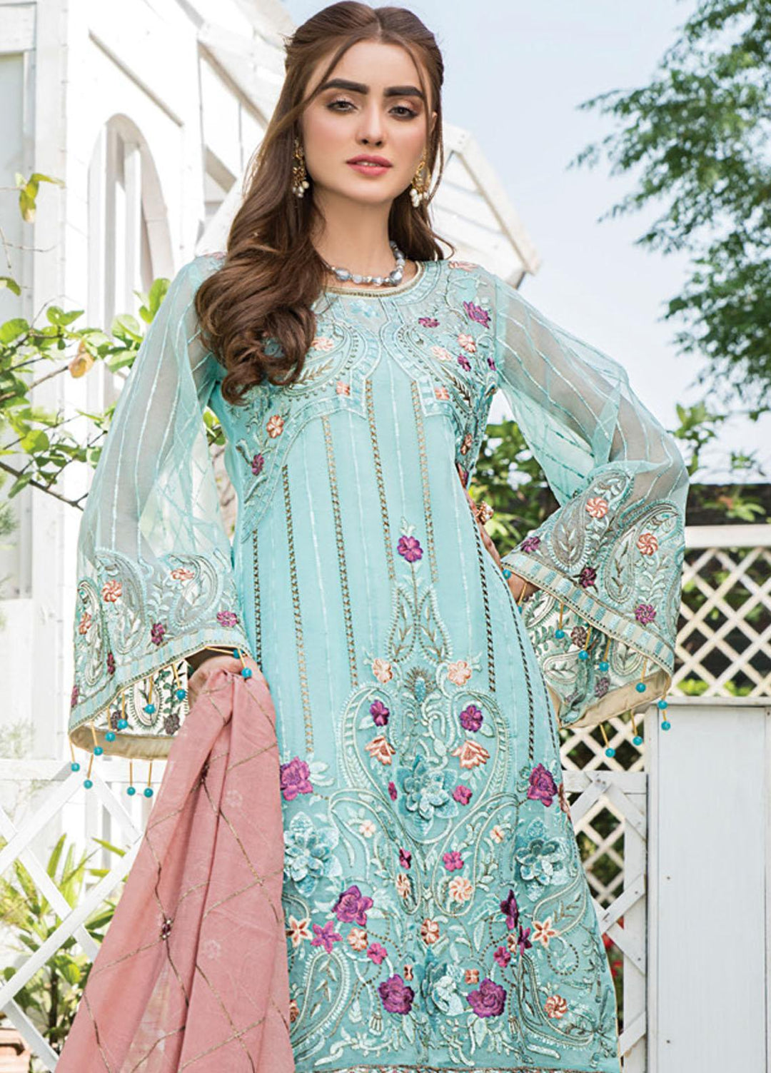 Maryam's Embroidered Organza Suits Unstitched 3 Piece MRM21E D-06 - Luxury Collection