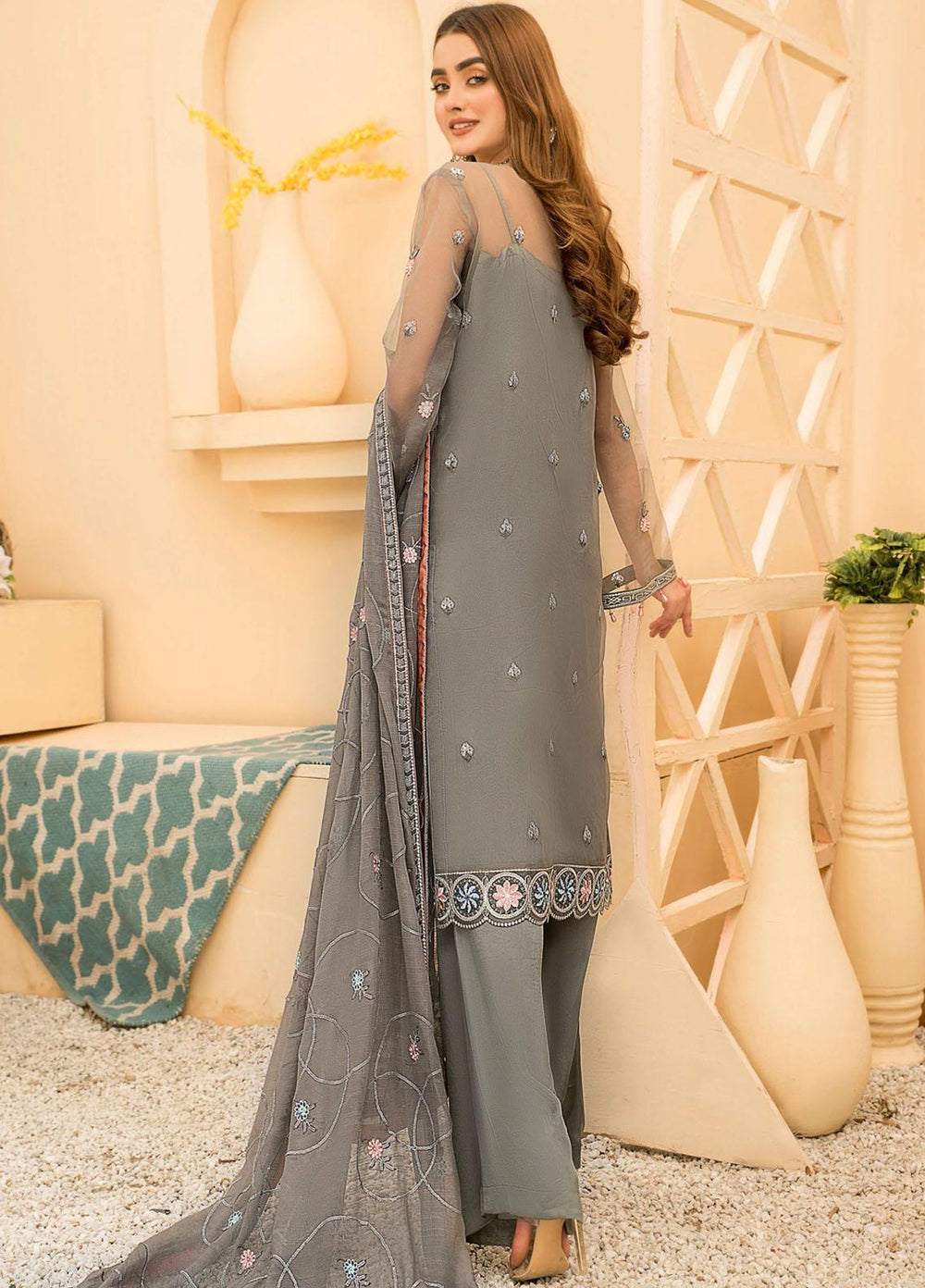 Maryam's Embroidered Organza Suits Unstitched 3 Piece MRM21E-8 EM-11 - Luxury Collection