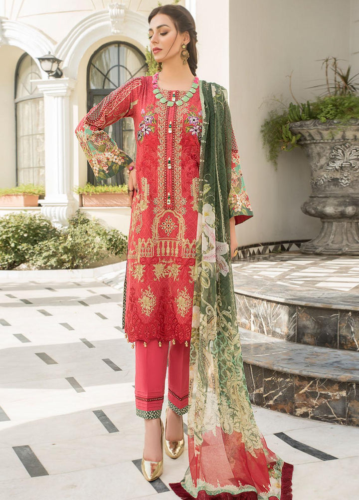 Maryam's Embroidered Lawn Suits Unstitched 3 Piece MRM21FL ML-101 - Summer Collection