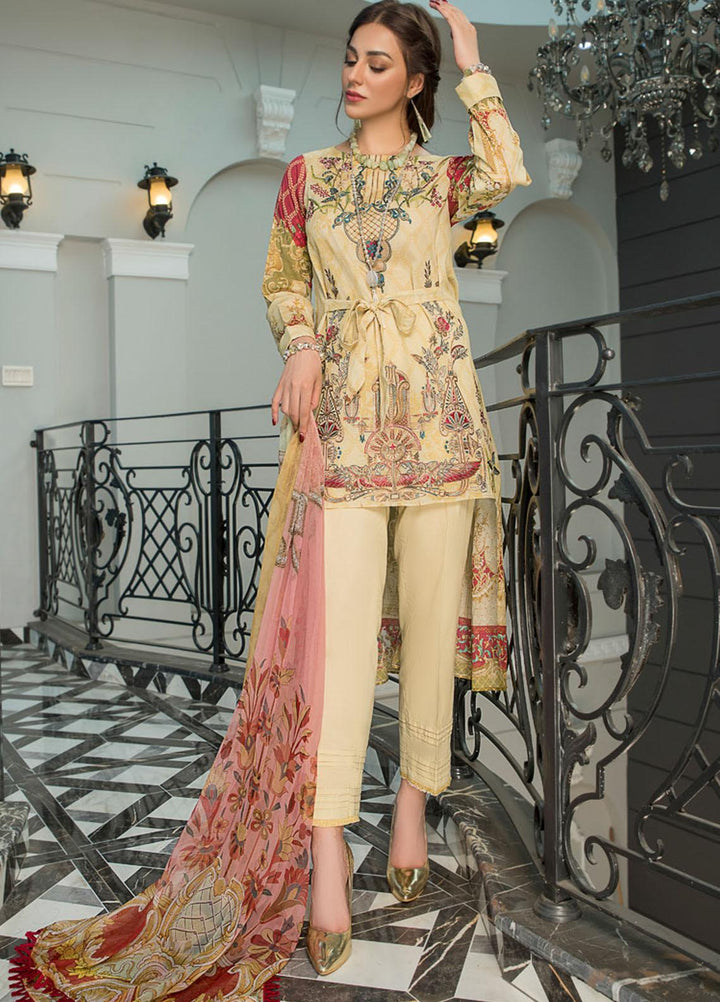 Maryam's Embroidered Lawn Suits Unstitched 3 Piece MRM21FL ML-103 - Summer Collection