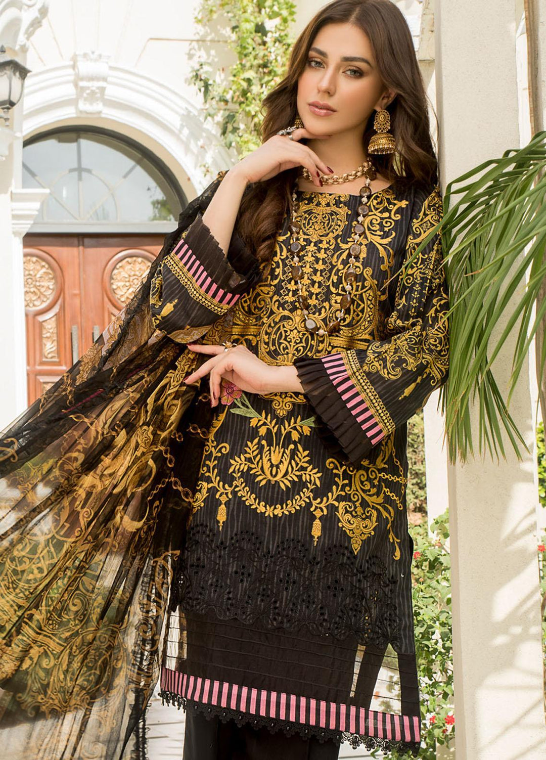Maryam's Embroidered Lawn Suits Unstitched 3 Piece MRM21FL ML-104 - Summer Collection