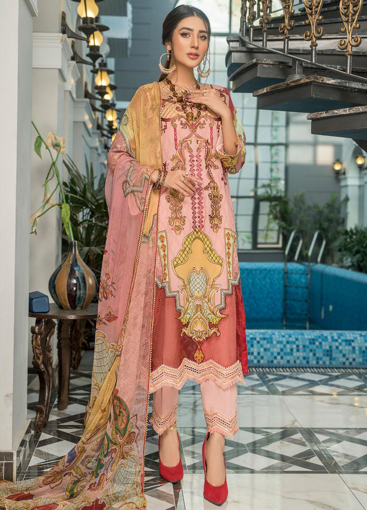 Maryam's Embroidered Lawn Suits Unstitched 3 Piece MRM21FL ML-107 - Summer Collection