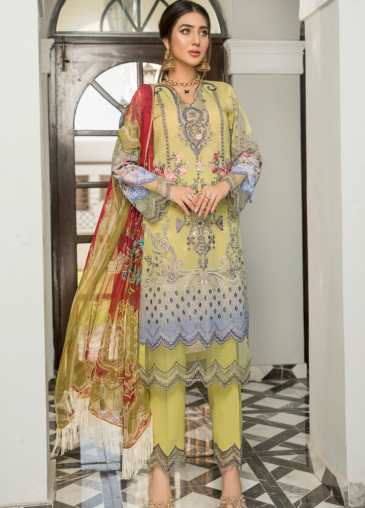 Maryam's Embroidered Lawn Suits Unstitched 3 Piece MRM21FL ML-108 - Summer Collection