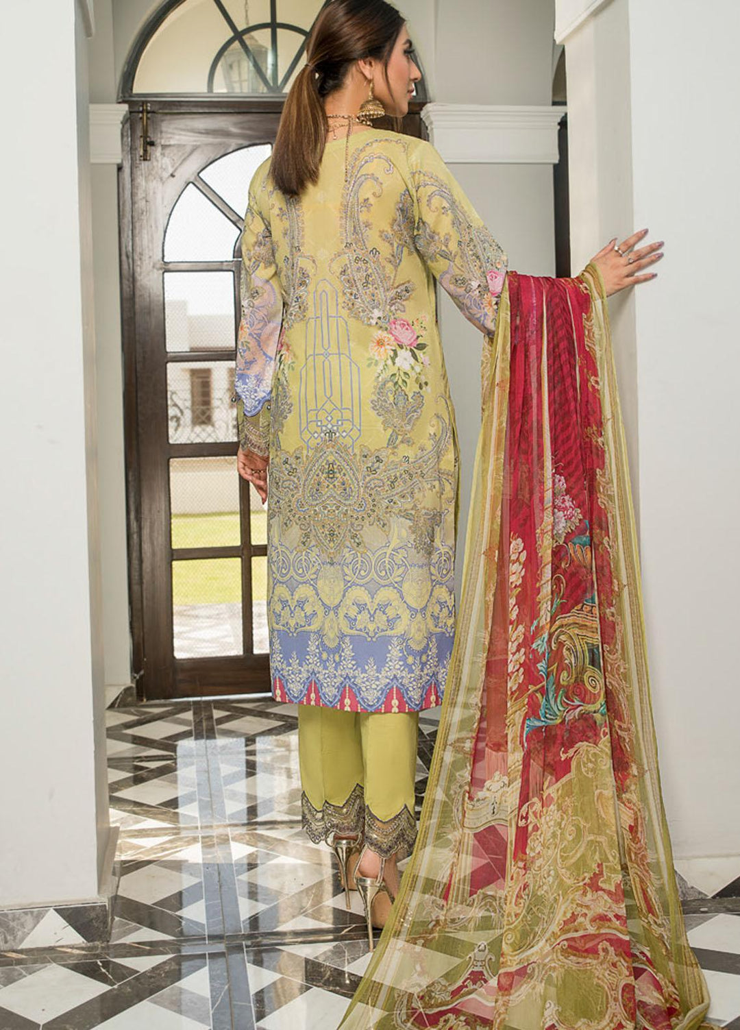 Maryam's Embroidered Lawn Suits Unstitched 3 Piece MRM21FL ML-108 - Summer Collection