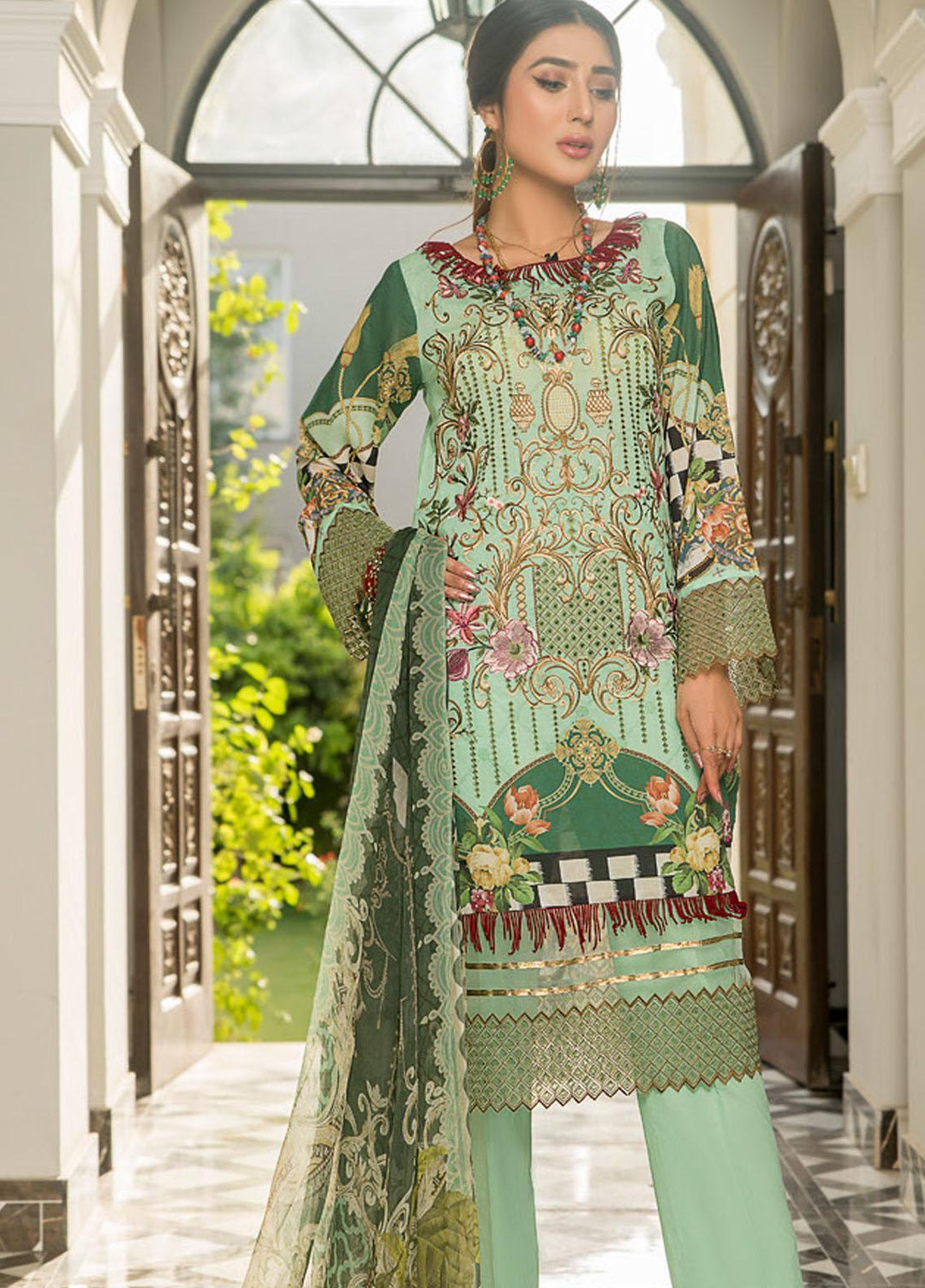 Maryam's Embroidered Lawn Suits Unstitched 3 Piece MRM21FL ML-110 - Summer Collection