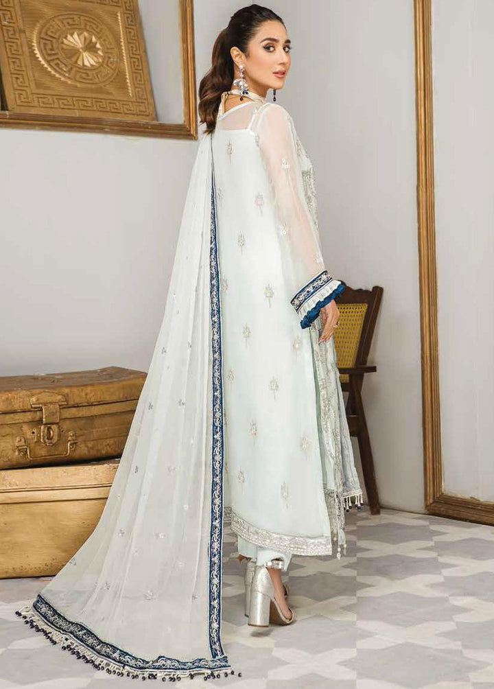 La Fleur By Maryam's Embroidered Chiffon Suits Unstitched 3 Piece MRM22LF Dress-35 Moonlight - Luxury Collection