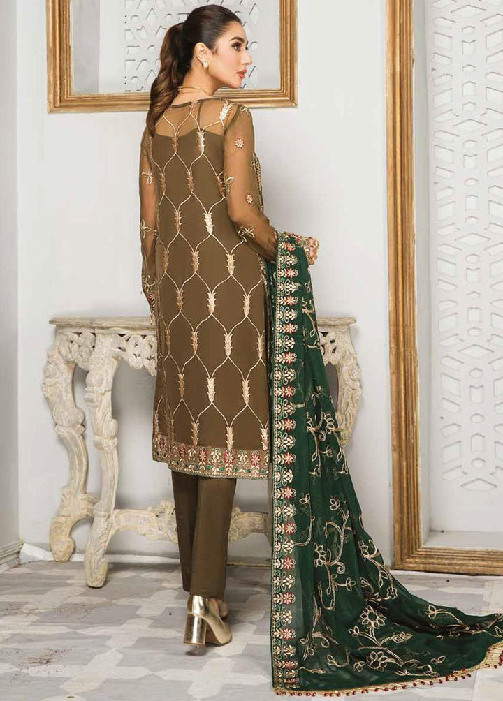 La Fleur By Maryam's Embroidered Chiffon Suits Unstitched 3 Piece MRM22LF Dress-36 Regal Grandeur - Luxury Collection