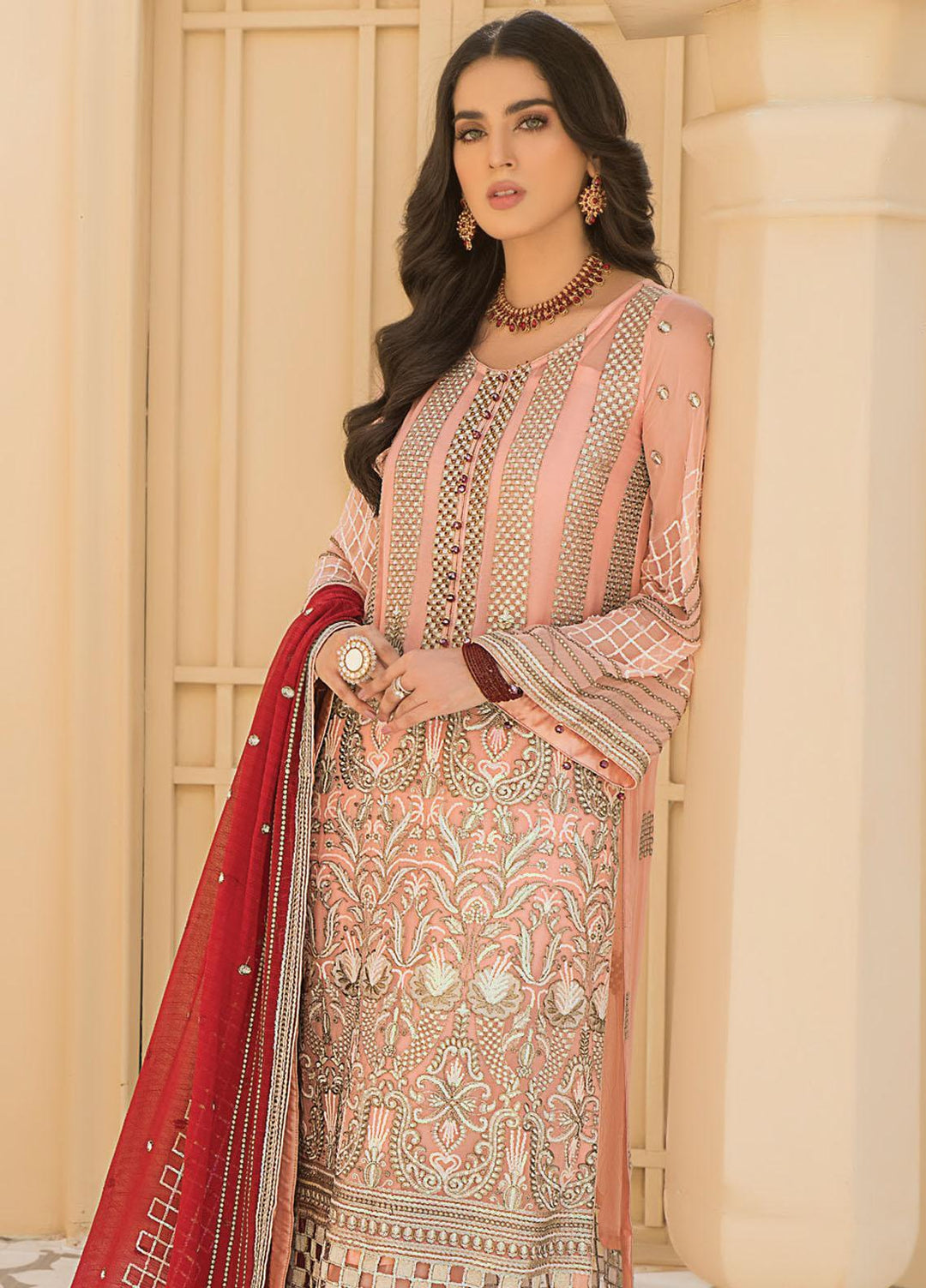 Maryam's Embroidered Chiffon Suits Unstitched 3 Piece MRM21PC D-07 - Luxury Collection