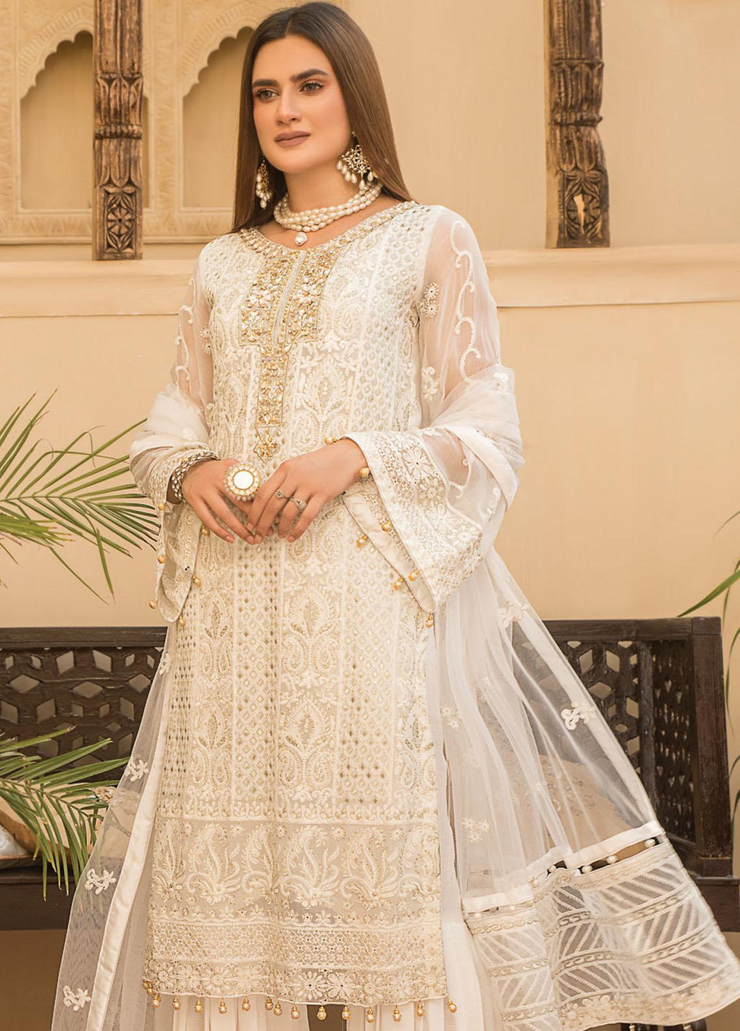 Maryam's Embroidered Chiffon Suits Unstitched 3 Piece MRM21PC D-08 - Luxury Collection