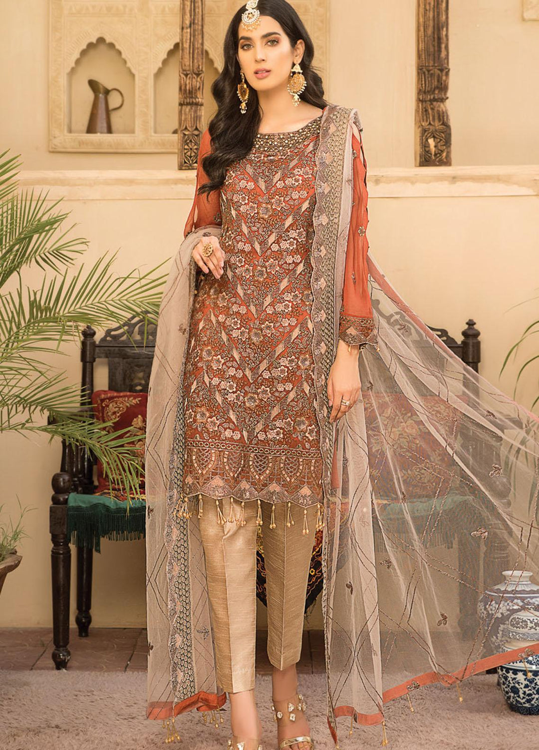 Maryam's Embroidered Chiffon Suits Unstitched 3 Piece MRM21PC D-09 - Luxury Collection