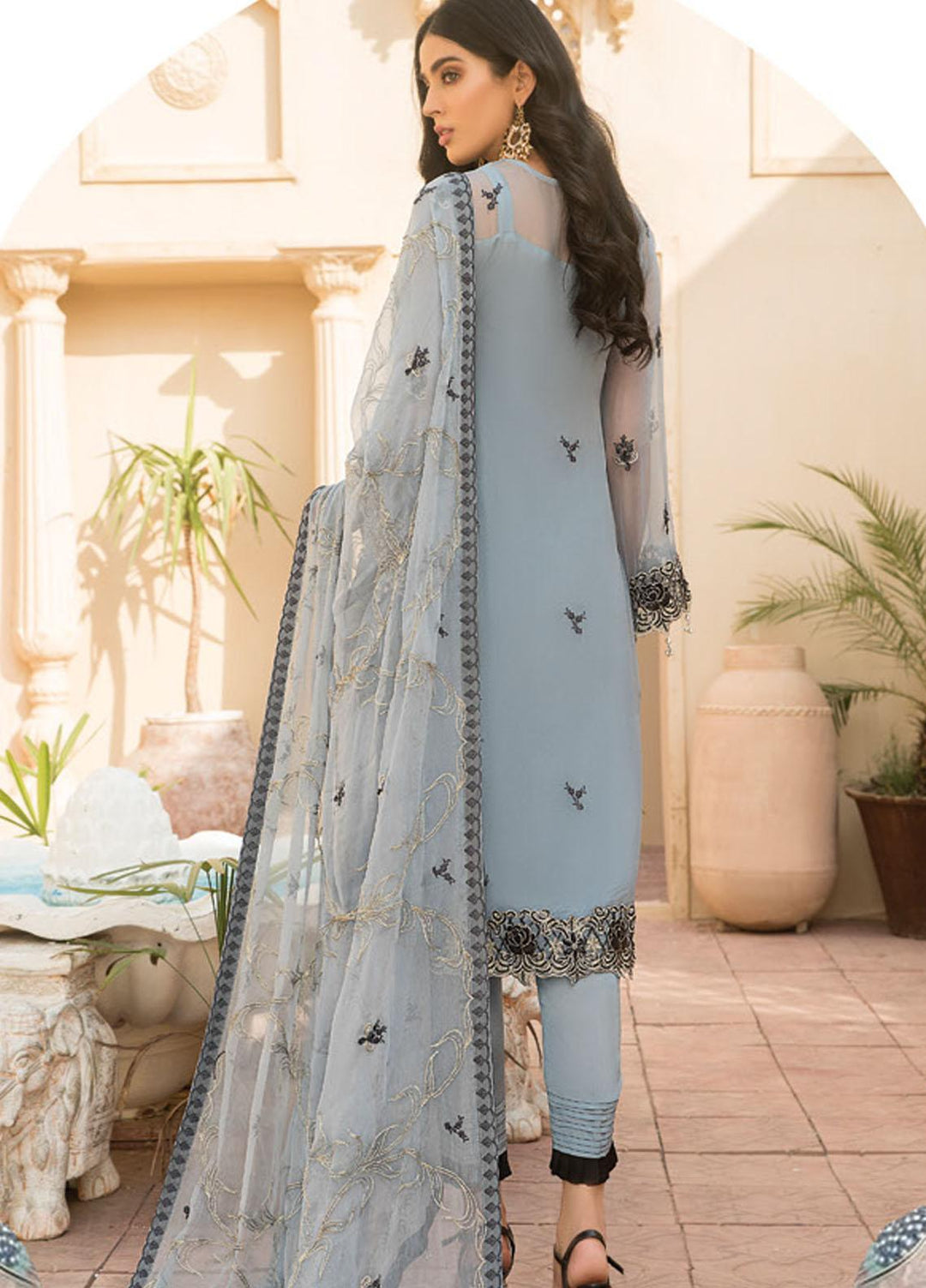 Maryam's Embroidered Chiffon Suits Unstitched 3 Piece MRM21PC D-10 - Luxury Collection