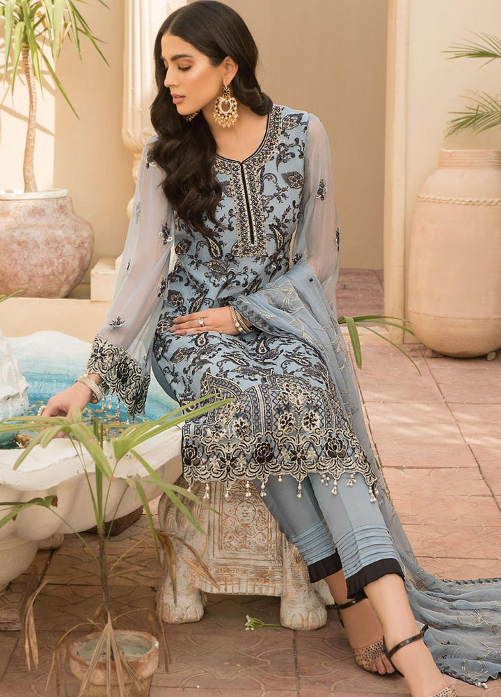 Maryam's Embroidered Chiffon Suits Unstitched 3 Piece MRM21PC D-10 - Luxury Collection