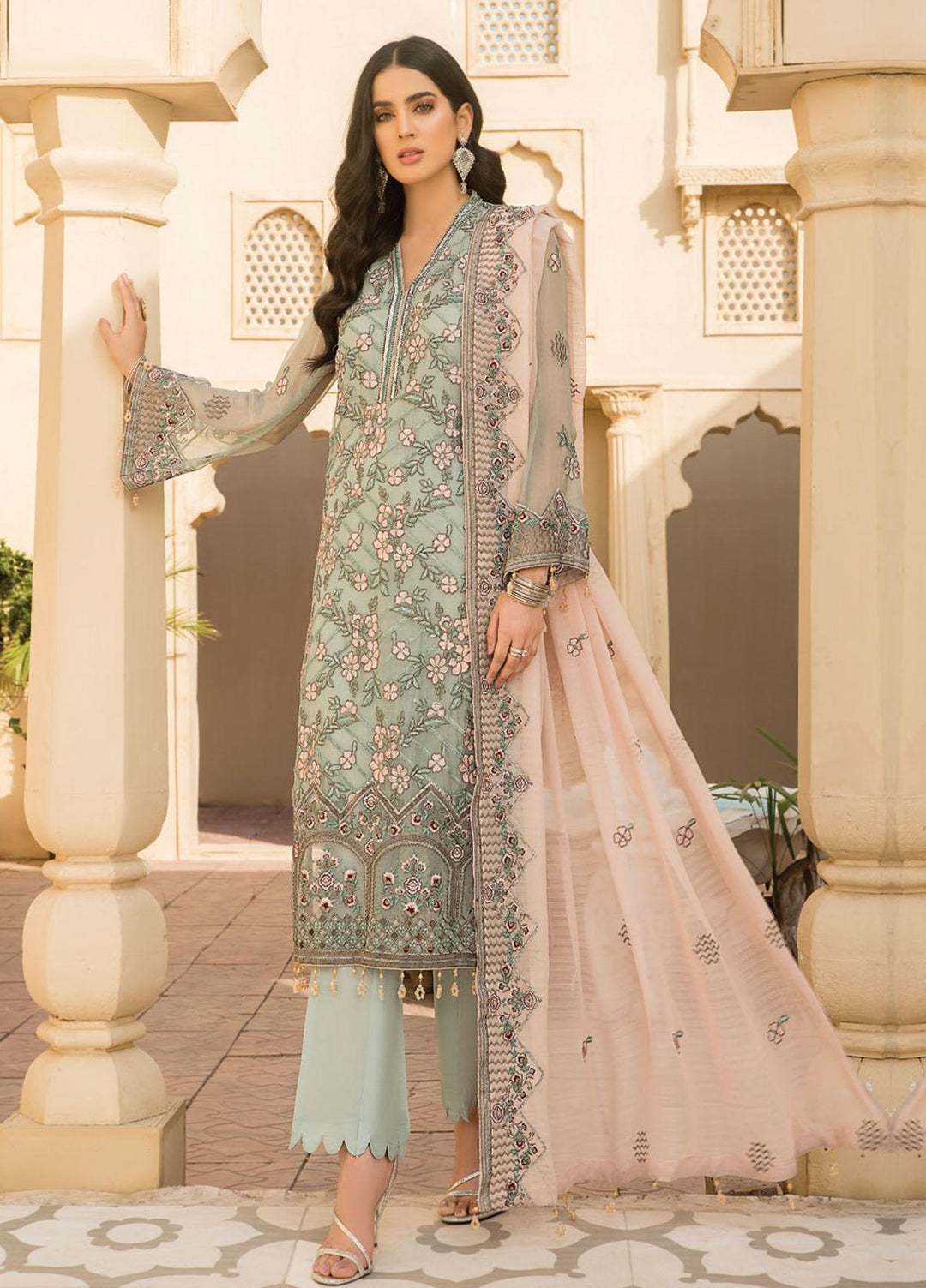 Maryam's Embroidered Chiffon Suits Unstitched 3 Piece MRM21PC D-11 - Luxury Collection