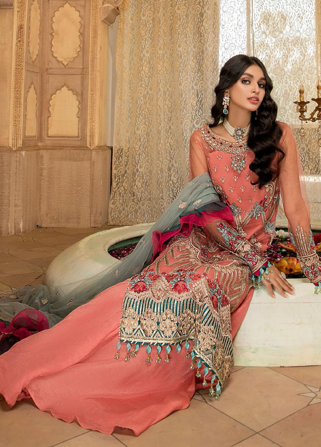 Maryam's Embroidered Chiffon Suits Unstitched 3 Piece MRM21PF-9 D-503 - Formals Collection