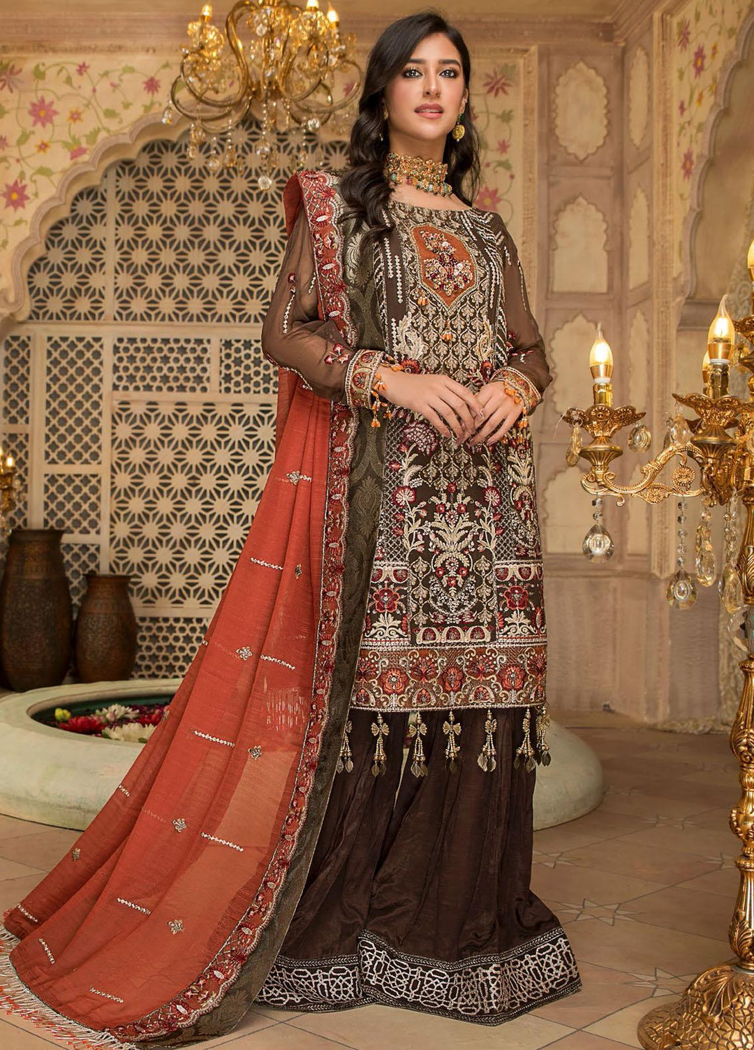 Maryam's Embroidered Chiffon Suits Unstitched 3 Piece MRM21PF-9 D-504 - Formals Collection