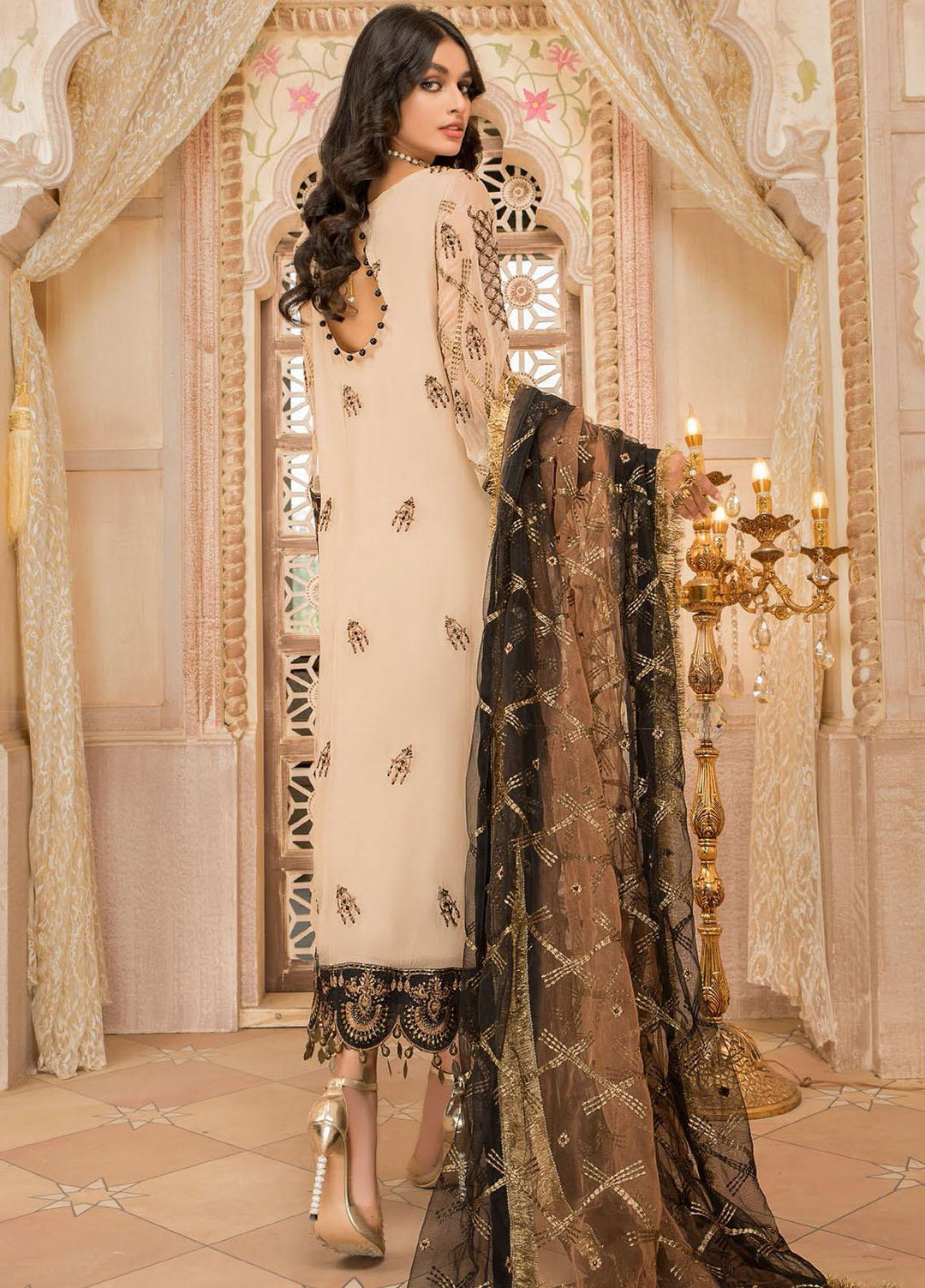 Maryam's Embroidered Chiffon Suits Unstitched 3 Piece MRM21PF-9 D-505 - Formals Collection