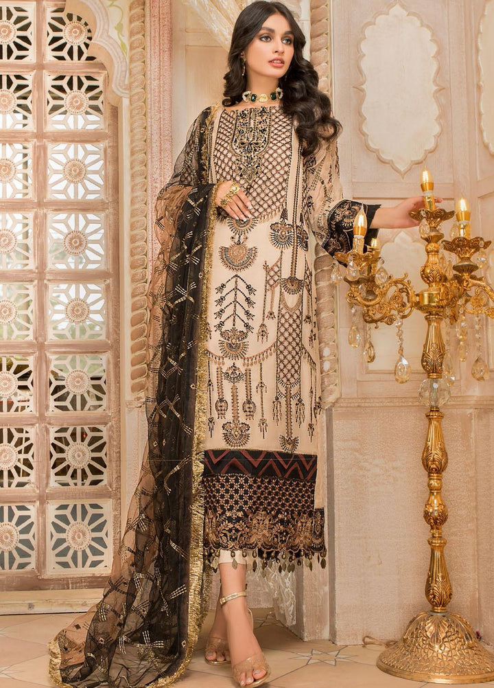 Maryam's Embroidered Chiffon Suits Unstitched 3 Piece MRM21PF-9 D-505 - Formals Collection