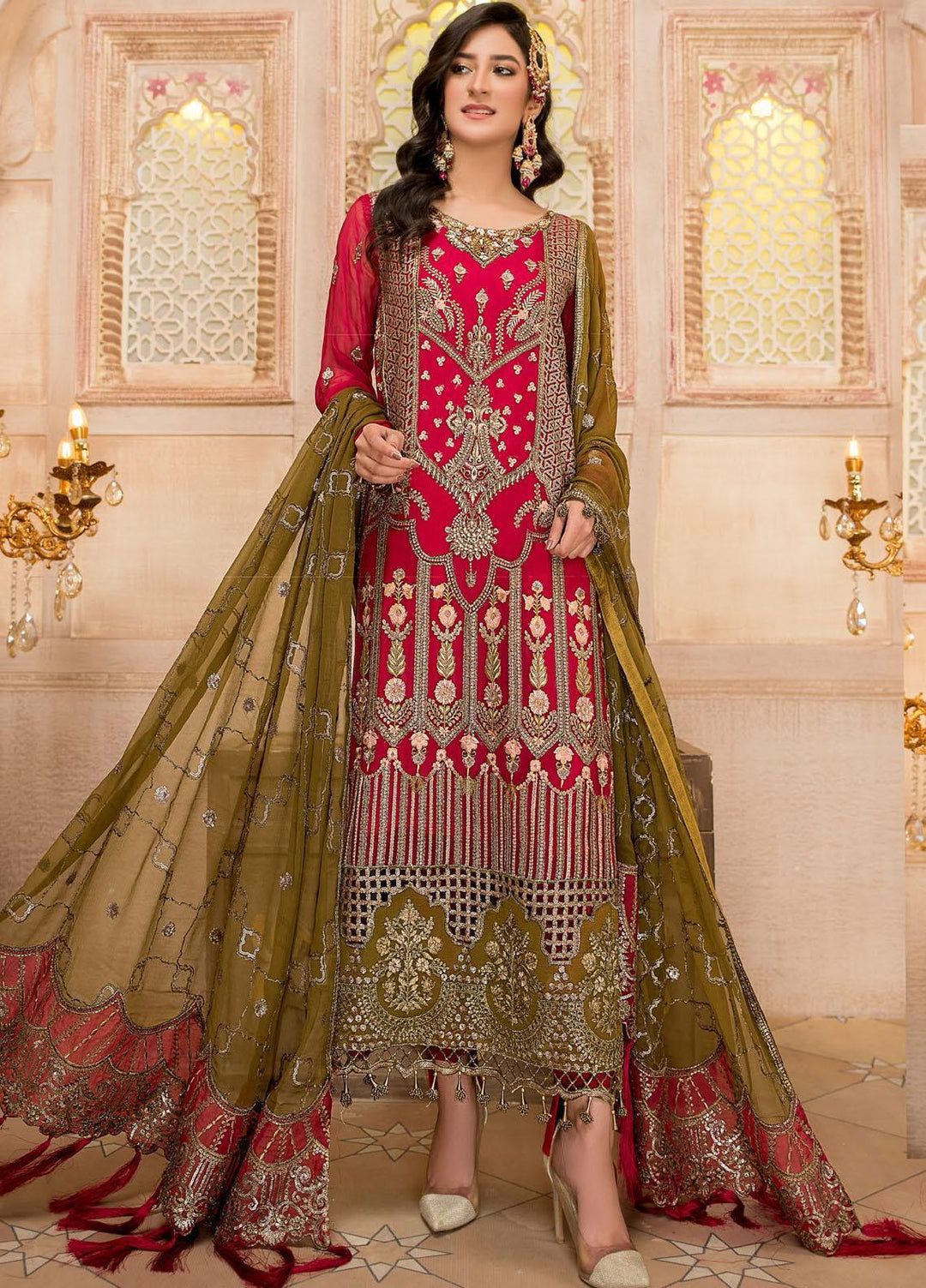 Maryam's Embroidered Chiffon Suits Unstitched 3 Piece MRM21PF-9 D-507 - Formals Collection