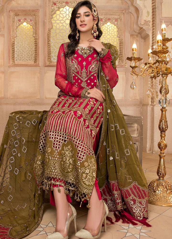 Maryam's Embroidered Chiffon Suits Unstitched 3 Piece MRM21PF-9 D-507 - Formals Collection