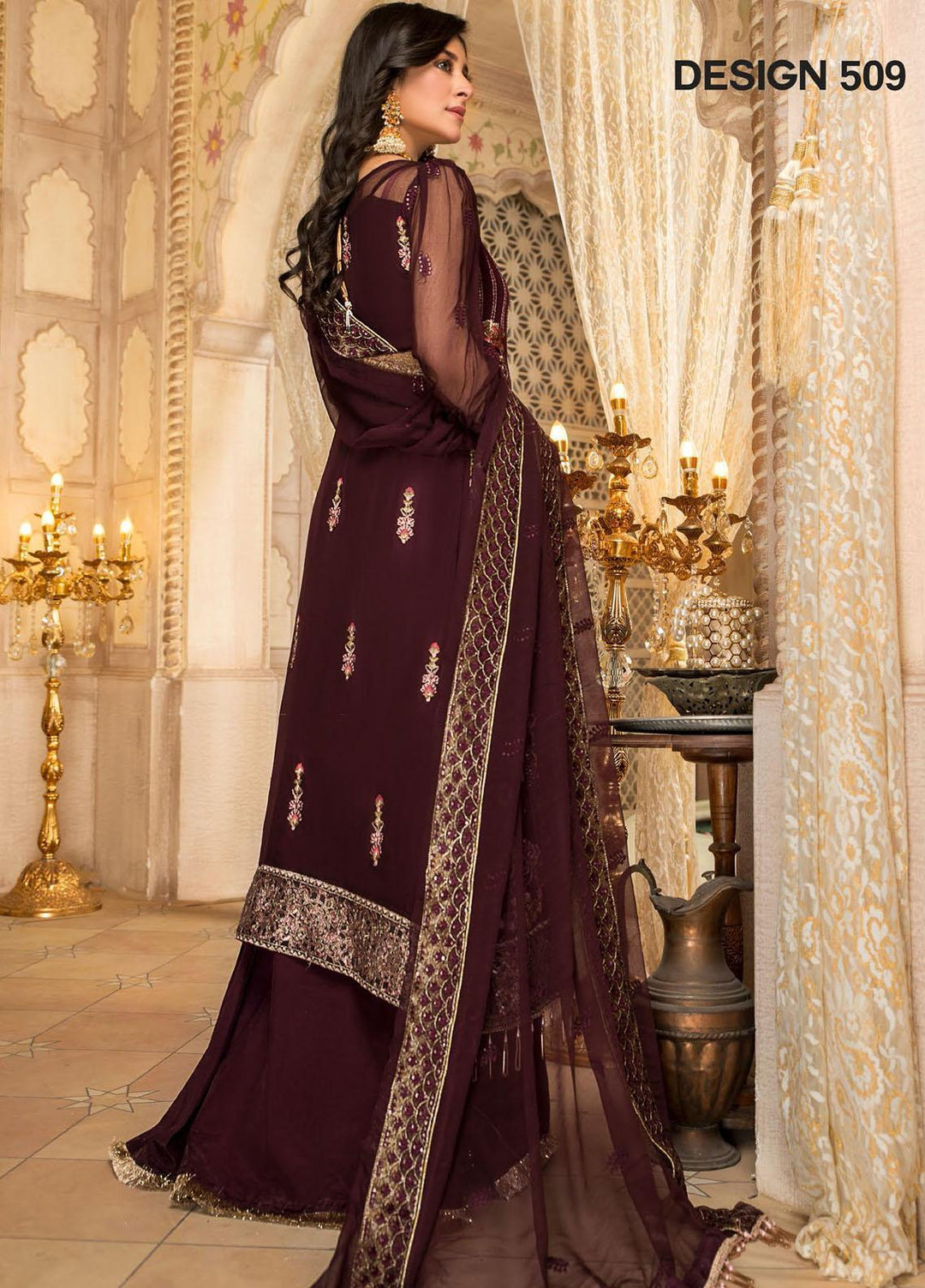 Maryam's Embroidered Chiffon Suits Unstitched 3 Piece MRM21PF-9 D-509 - Formals Collection