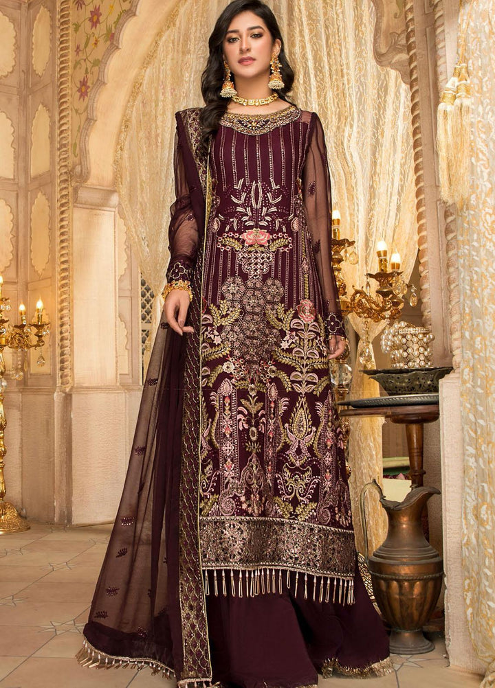 Maryam's Embroidered Chiffon Suits Unstitched 3 Piece MRM21PF-9 D-509 - Formals Collection