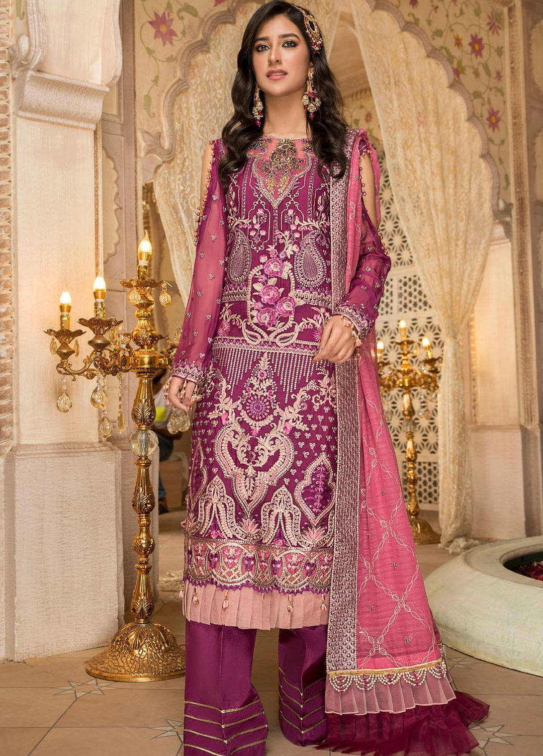 Maryam's Embroidered Chiffon Suits Unstitched 3 Piece MRM21PF-9 D-510 - Formals Collection