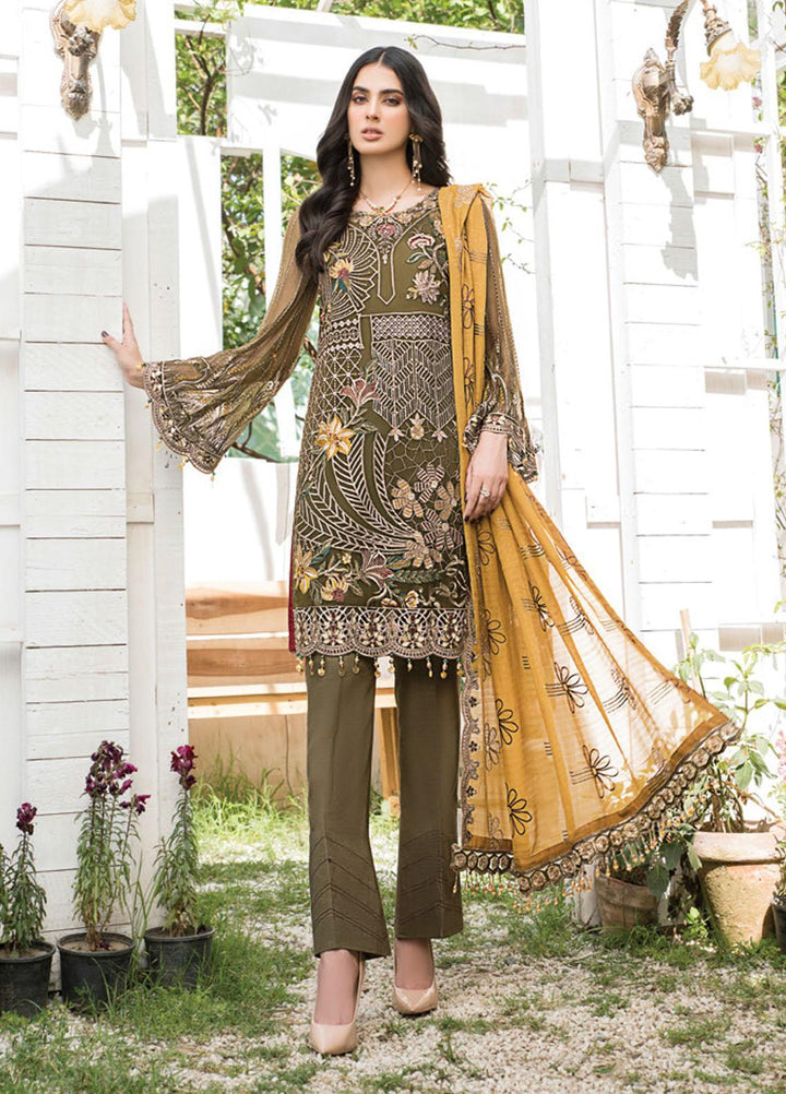Maryam's Embroidered Chiffon Suits Unstitched 3 Piece MRM21-L8 186 - Luxury Collection
