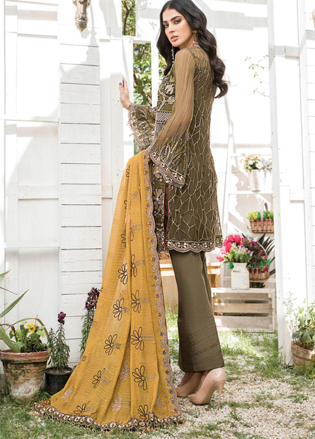 Maryam's Embroidered Chiffon Suits Unstitched 3 Piece MRM21-L8 186 - Luxury Collection