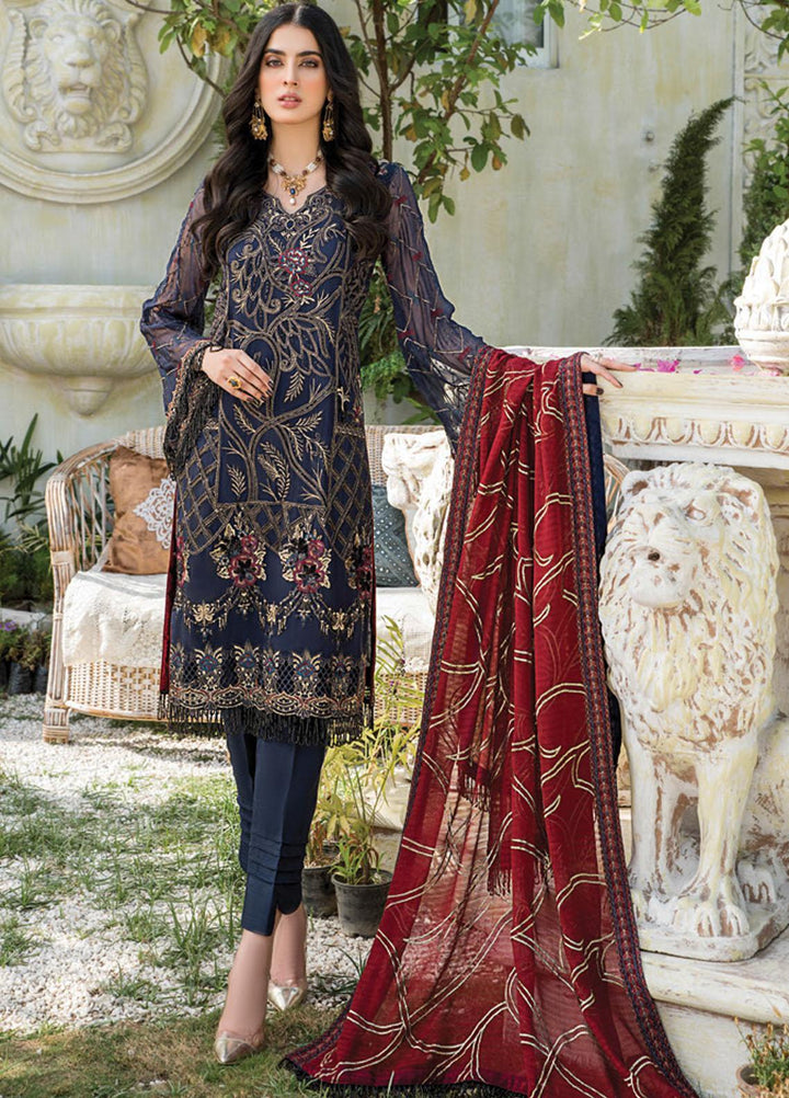 Maryam's Embroidered Chiffon Suits Unstitched 3 Piece MRM21-L8 190 - Luxury Collection