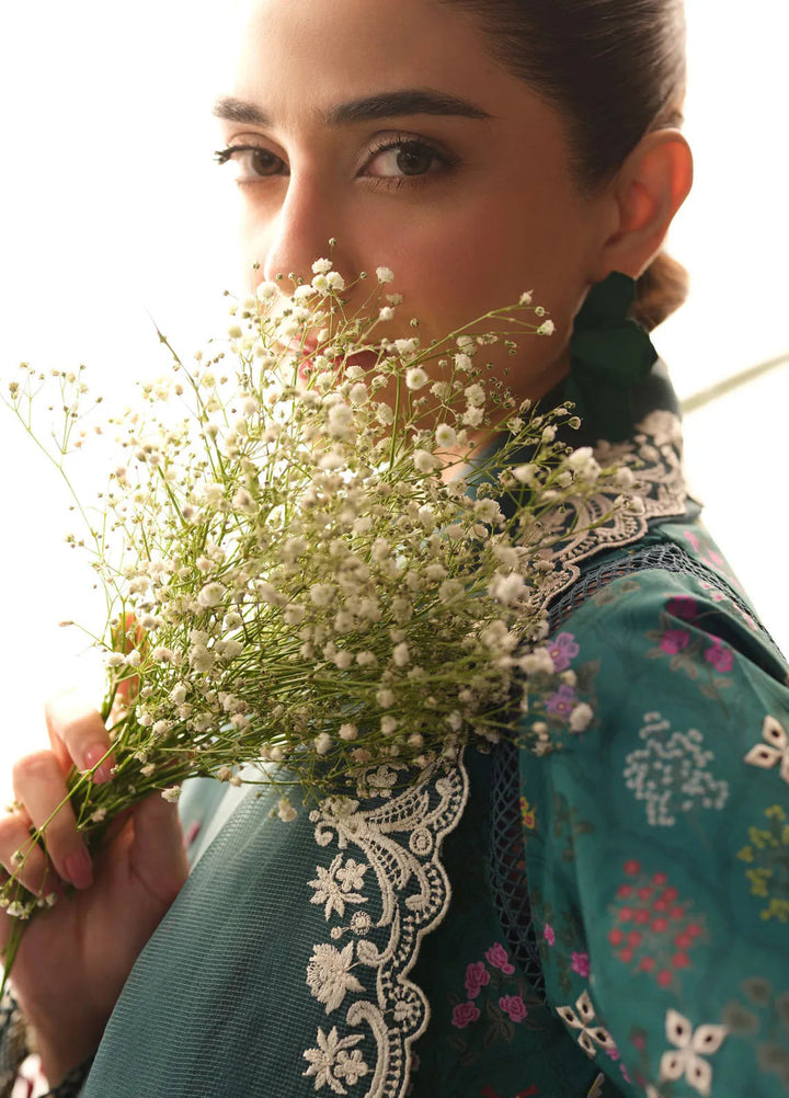 Maryam Hussain Embroidered Lawn Suit Unstitched 3 Piece MH25LL D-05 Seashell - Summer Collection