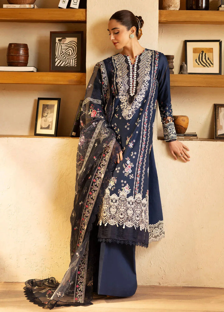 Maryam Hussain Embroidered Lawn Suit Unstitched 3 Piece MH25LL D-07 Twlight - Summer Collection