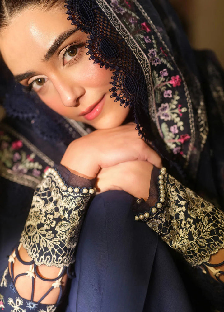 Maryam Hussain Embroidered Lawn Suit Unstitched 3 Piece MH25LL D-07 Twlight - Summer Collection