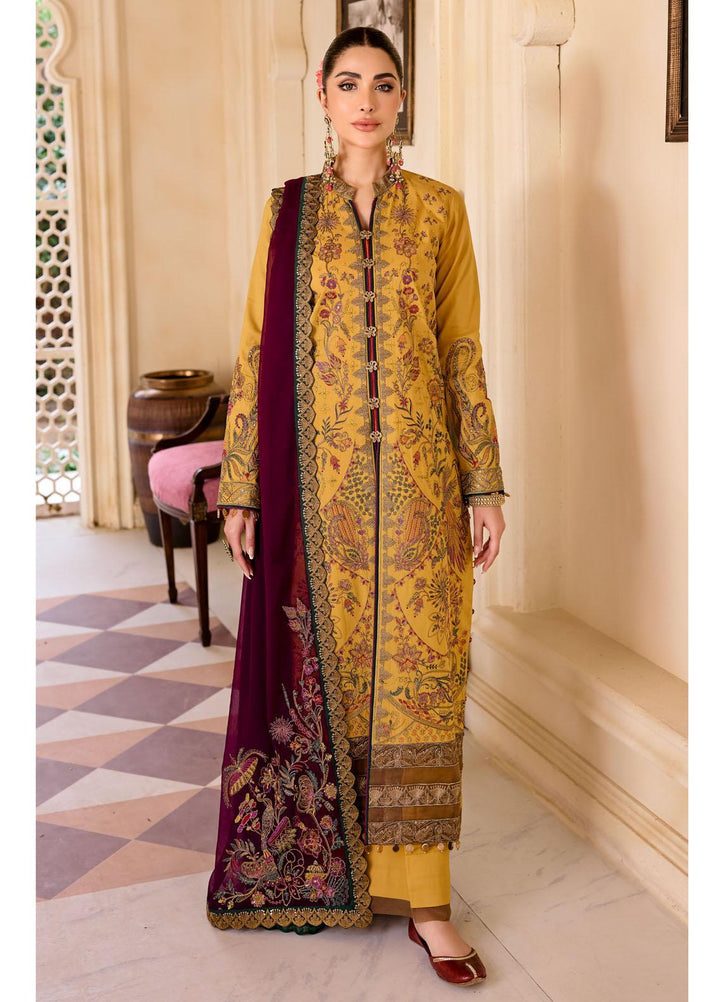 Eid e Nobahar By Maryum N Maria Embroidered Lawn Suits Unstitched 3 Piece MNM23EN MLFG-013 GOLD MINE - Luxury Summer Collection