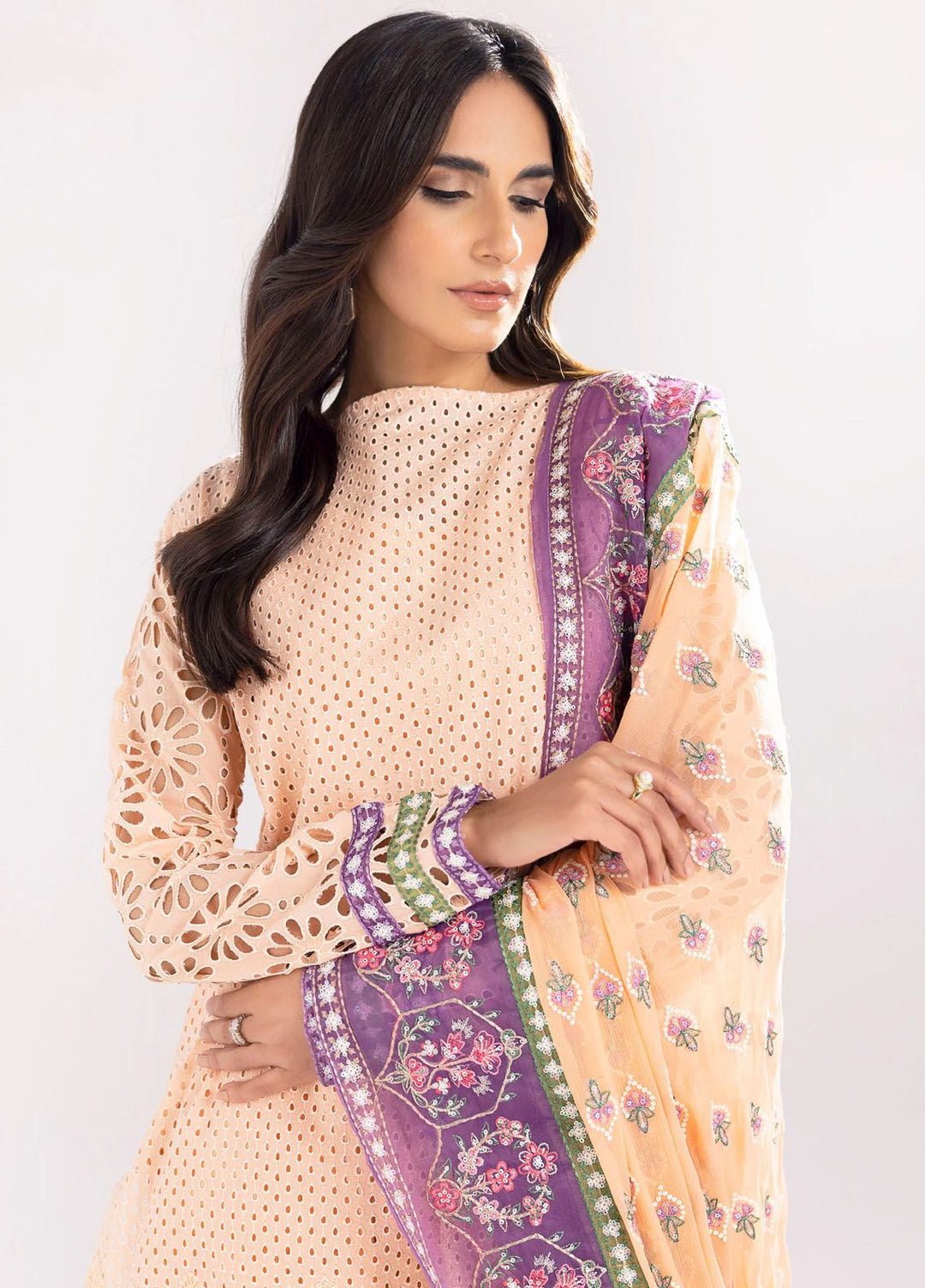 Maryum N Maria Embroidered Lawn Suit Unstitched 3 Piece MNM24E MS24588 Roheen - Eid Luxury Collection