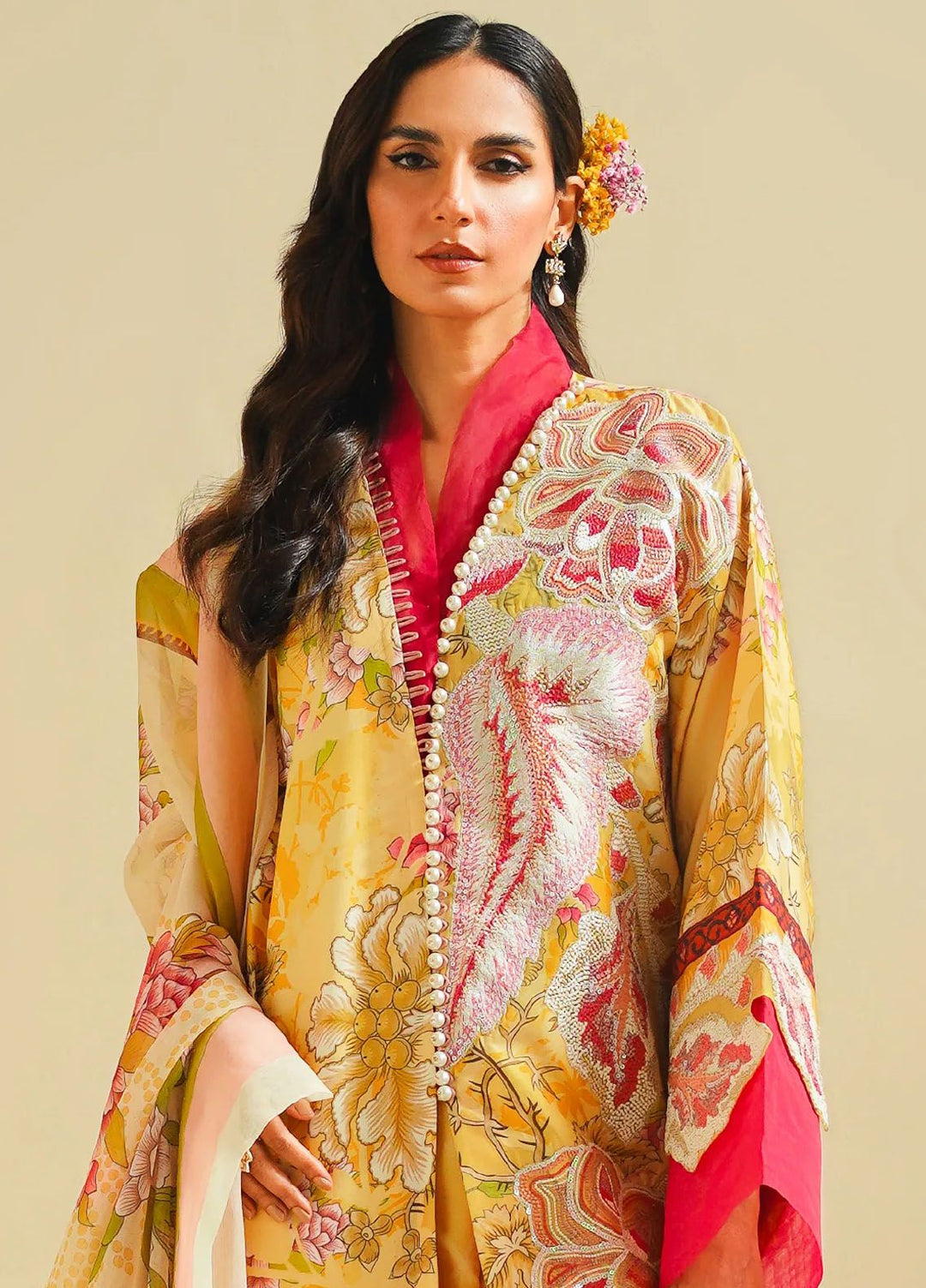 Maryum N Maria Embroidered Lawn Suit Unstitched 3 Piece MNM24E MS24592 Zohreh - Eid Luxury Collection