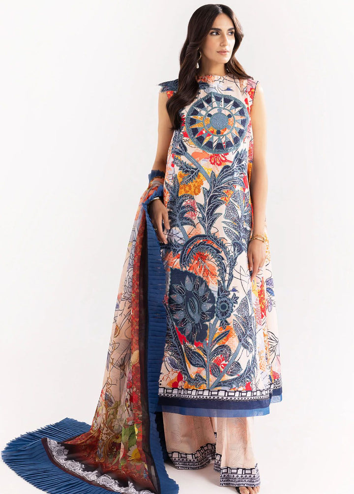 Maryum N Maria Embroidered Lawn Suit Unstitched 3 Piece MNM24E MS24593 Shafaq - Eid Luxury Collection